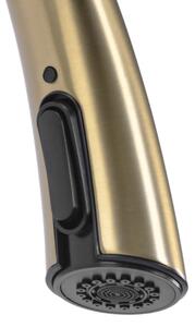 REA-B5312 - Dřezová baterie s vytahovací sprškou ROSS 43 cm broušená zlatá