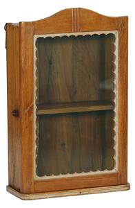 Prosklená skříňka z teakového dřeva, 36x15x57cm
