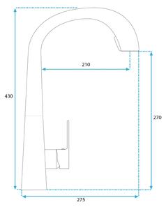 REA-B5314 - Dřezová baterie s vytahovací sprškou ROSS 43 cm nikl