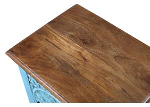 Noční stolek s vyřezávanými dvířky z mangového dřeva, 50x38x60cm (HL)