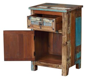 Noční stolek v "GOA" stylu z teakového dřeva, 50x40x75cm (9Z)