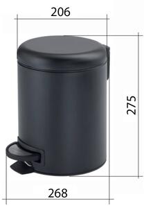 Gedy - Odpadkový koš POTTY 5 l Soft Close matná černá