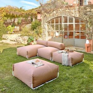 Růžový látkový zahradní modul Kave Home Square 101 x 165 cm