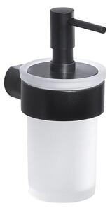 Gedy - Nástěnný dávkovač mýdla PIRENEI 110 ml mléčné sklo/matná černá