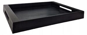 Dřevěný tác BLACK pro servírování, číšnický, 45x35 cm