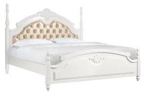 Bílá postel Arabella, čalouněna, 180x200 cm