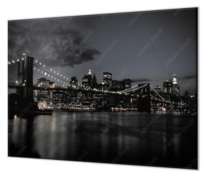 Ochranné sklo varné desky noční Brooklynský most - 50x70cm / Bez lepení na zeď