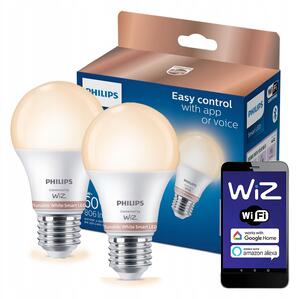 2x LED žárovka E27 A60 8W = 60W 806lm 2700-6500K SMART WiFi Philips WiZ