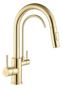 REA-B8989 - Dřez. baterie s vytahov. sprškou a filtrací ECO FRESH 37,5 cm zlatá