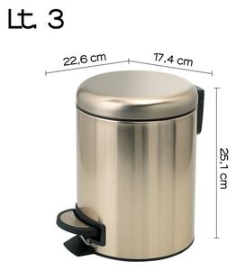 Gedy - Odpadkový koš POTTY 3 l Soft Close matná zlatá