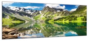 Obraz skleněný horské jezero - 60 x 90 cm