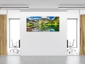 Obraz skleněný horské jezero - 30 x 60 cm