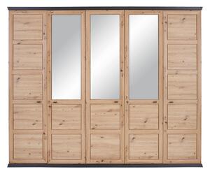 SKŘÍŇ S OTOČNÝMI DVEŘMI, tmavě šedá, dub artisan, 255/209/60 cm Hom`in - Šatní skříně