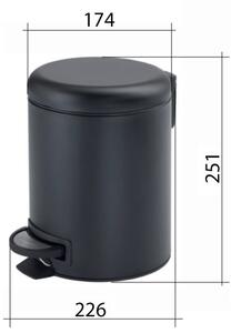 Gedy - Odpadkový koš POTTY 3 l Soft Close matná černá