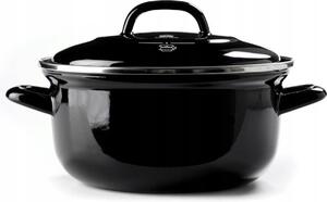 Tradiční smaltovaný ocelový Hrnec 24 cm černý BK Holland Indygo 4,2 l