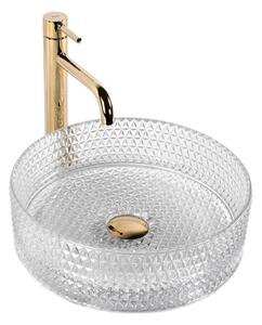 REA-U9670 - Umyvadlo na desku CRISTAL pr. 35,5 cm sklo/čirá
