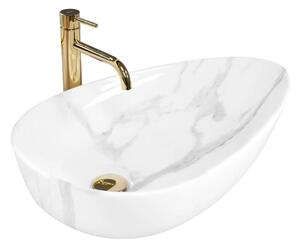 REA-U6501 - Umyvadlo na desku GRETA 40x65,5 cm keramika/imitace kamene