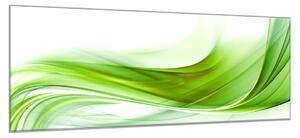 Obraz skleněný abstrakt zelená vlna - 40 x 60 cm