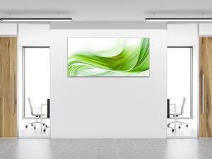 Obraz skleněný abstrakt zelená vlna - 30 x 60 cm