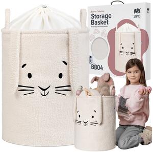 Koš na hračky SIPO králík se stahovací šňůrkou béžový 43 L XL