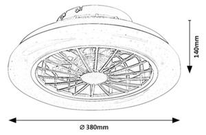 Rabalux 71348-LED Stm stropní svítidlo s ventilátorem LED/24W/230V 3000-6500K+DO