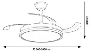 Rabalux 71364-LED Stm stropní svítidlo s ventilátorem LED/60W/230V 3000-6500K+DO