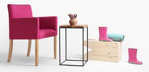 Nordic Design Dubový odkládací stolek Moreno 30 x 30 cm s černou podnoží