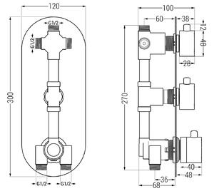 MEXEN - Kai termostatická baterie vanovo-sprchová 3-výstup - růžově zlatá - 77603-60
