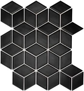 The Mosaic Factory Keramická mozaika černá Mozaika PACU Black Mat 4,8x8,1 (26,6x30,5) cm - PACU925