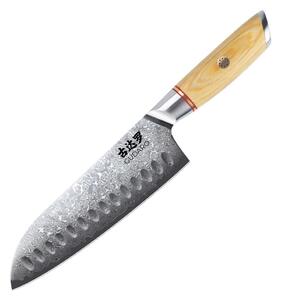 Gudaro - Damaškový Santoku kuchyňský nůž HIKARI 7", 67 vrstev oceli,délka 17,5cm