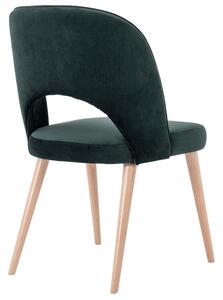 Nordic Design Tmavě zelená sametová jídelní židle Jolene