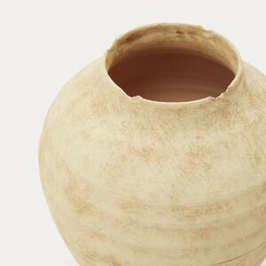 Béžová keramická váza Kave Home Silbet 21 cm