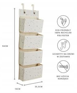3 Sprouts Nástěnný organizér na dveře Cream Recycled