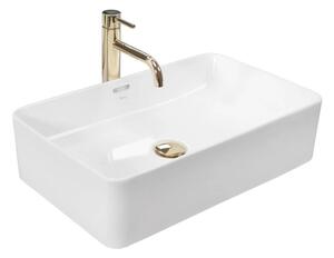 REA-U5055 - Umyvadlo na desku BERTA 35,5x56 cm keramika/lesklá bílá
