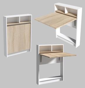 Skládací stolek BRACKED 70x15 cm 70x71cm bílá/hnědá