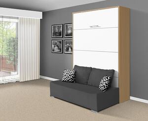 Sklápěcí postel s pohovkou VS 21058P, 200x180 cm barva lamina: Bílá 113,bez matrace, varianta dveří: lesklé
