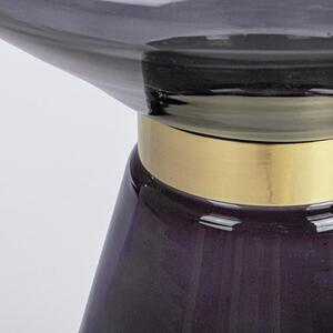 Bizzotto Šedo fialový skleněný odkládací stolek Azmin 36 cm