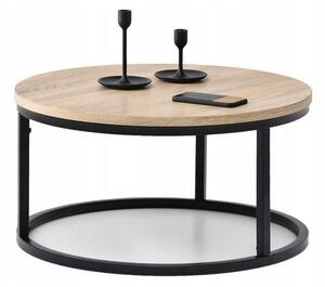 Konferenční stolek ModernHome kulatý 60 x 60 x 31,5 cm, béžové odstíny