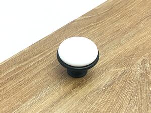 L-design Nábytková knopka Blanc porcelán / černá matná