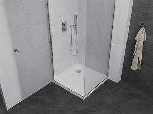 Mexen Pretoria sprchový kout 70 x 70 cm, průhledná, chrom + plochá sprchová vanička, 852-070-070-01-00-4010