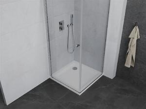Mexen Pretoria sprchový kout 70 x 70 cm, průhledná, chrom + plochá sprchová vanička, 852-070-070-01-00-4010