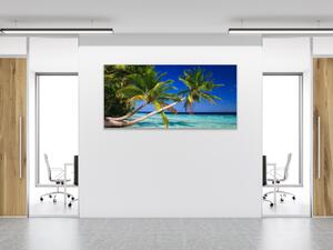 Obraz skleněný tropický ráj Maledivy - 30 x 60 cm