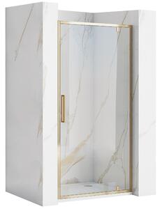 Rea Rapid Swing, 1-křídlé sprchové dveře 900x1950 mm, 6mm čiré sklo, zlatý profil, REA-K5618