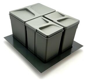 In-Design Systém odpadkových košů do zásuvky PRAKTIK šířka 500 antracit Členění odpadkového koše: 1x15 + 2x7l (výška 270)