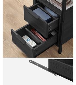 Odkládací stolek s vestavěnými zásuvkami a USB porty ROD 60x35 cm černá