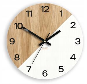 Nástěnné hodiny dřevěné Oxford Wood bílé 33 cm