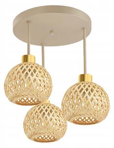 Moderní stropní svítidlo lustr BOHO 3xE27 béžová zlatá do obýváku LED