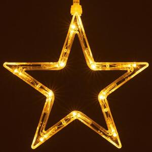 Nexos Vánoční LED řetěz - hvězdy - 138 LED 1,65 m teple bílé