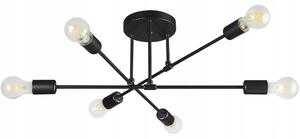 Lampa sufitowa wisząca żyrandol KINKIET, svítidlo 6 x E27 70 cm, LED, černá