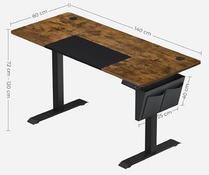 SONGMICS Dřevěný psací stůl výškově nastavitelný - Industry - 140x60x (72-120) cm